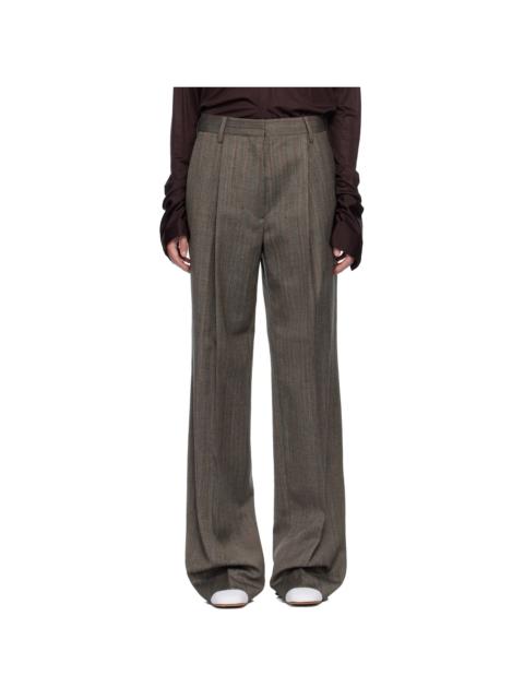 Dries Van Noten Gray Wool Trousers