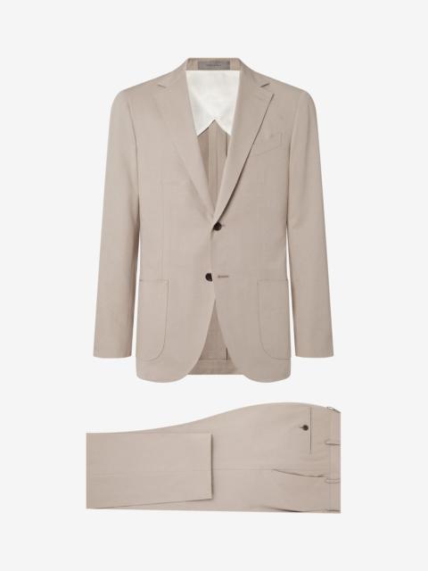 CORNELIANI Beige cotton, cashmere and silk suit