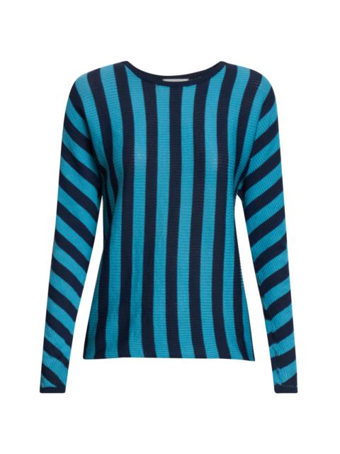 Dries Van Noten Women's Torance Cotton Striped Sweater - Navy