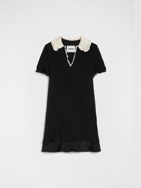 Jil Sander Silk Georgette Ruffle Dress