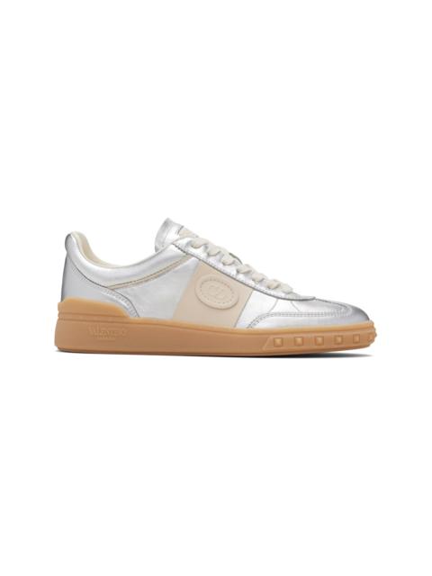 Valentino Silver Upvillage Trainer Leather Band Sneakers