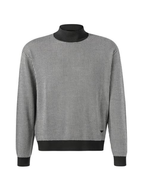 EMPORIO ARMANI mock-neck striped sweater