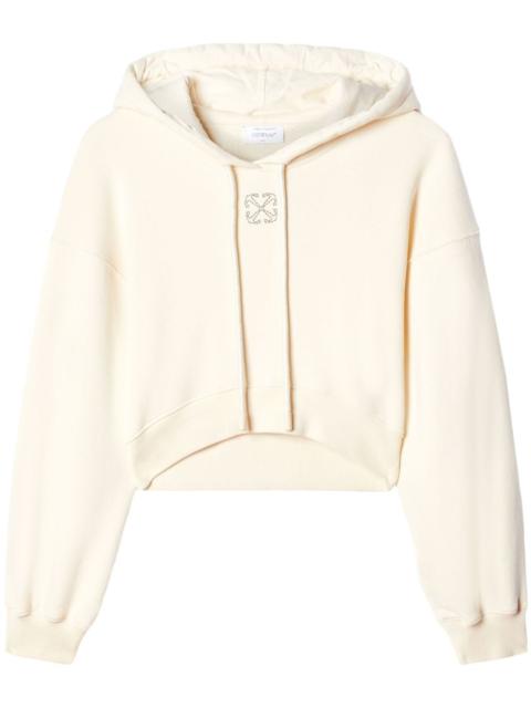 Off-White Arrows-embroidered cropped hoodie