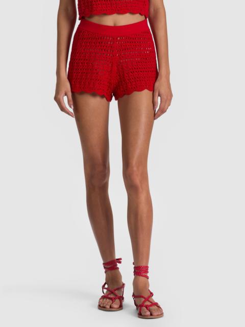 Alice + Olivia BOBBI CROCHET SHORT - CHILI PEPPER