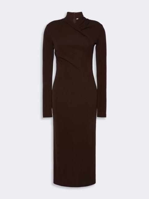 Max Mara ESTREMO Slim fluid jersey dress - DARK BROWN
