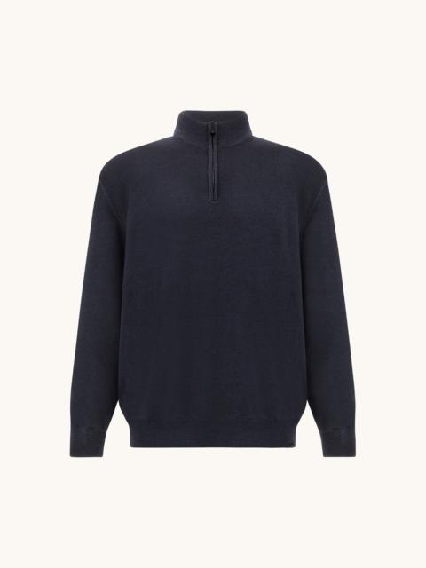 Paul & Shark GARMENT-DYED HALF-ZIP WOOL SWEATER