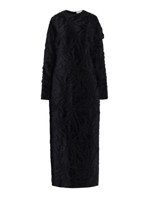 GABRIELA HEARST Brighting Dress in Black Silk Virgin Wool Jacquard