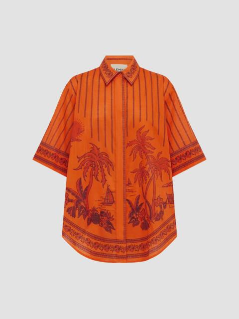 ALÉMAIS Women's Boathouse Oversize Shirt - Orange
