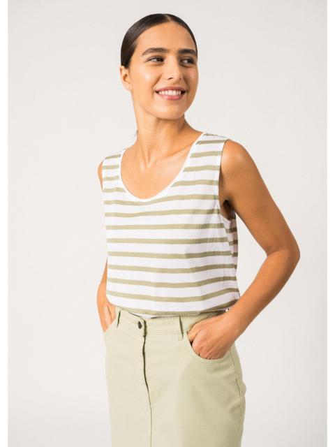 SAINT JAMES GASSIN Striped Cotton Tank Top