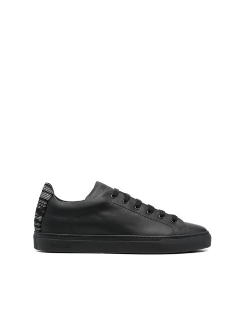woven-heel counter leather sneakers