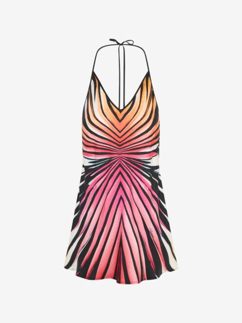 Roberto Cavalli Ray Of Paradise Print Silk Mini Dress