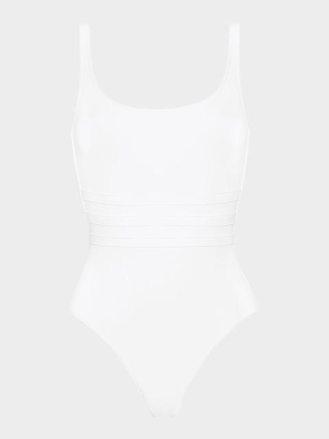 ERES Asia Scoop-Neck One-Piece Swimsuit with Waistband Detail
