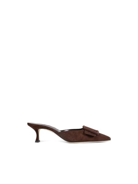 Manolo Blahnik buckle mules