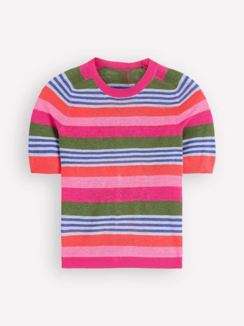 BODEN Agnes Linen T-Shirt-Multi Stripe