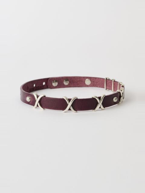 Our Legacy 2 CM Choker Trio Cross Merlot Red Leather