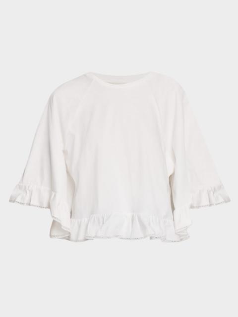 DOROTHEE SCHUMACHER Soft Volume Lace-Trim Ruffled Shirt
