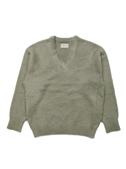 The Real McCoys MC23109 JM Mohair V-Neck Sweater Mint