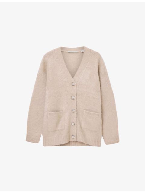 ALLSAINTS Rubi Embellished Wool And Mohair-Blend Cardigan