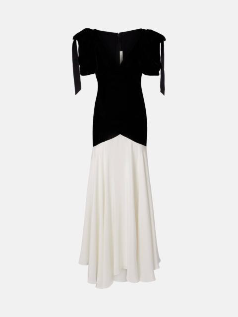 RODARTE Bow-detail silk crêpe and velvet gown