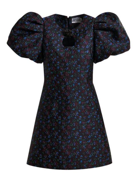 ESSENTIEL ANTWERP puff-sleeve floral-print mini dress