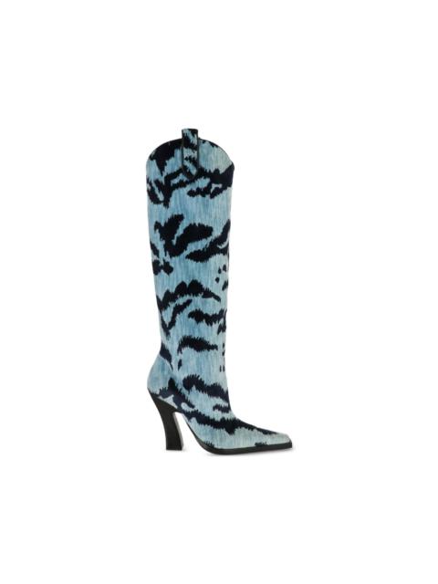 TOM FORD abstract-print pointed-toe boots