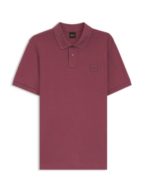 BOSS STRETCH-COTTON SLIM-FIT POLO SHIRT WITH LOGO PATCH
