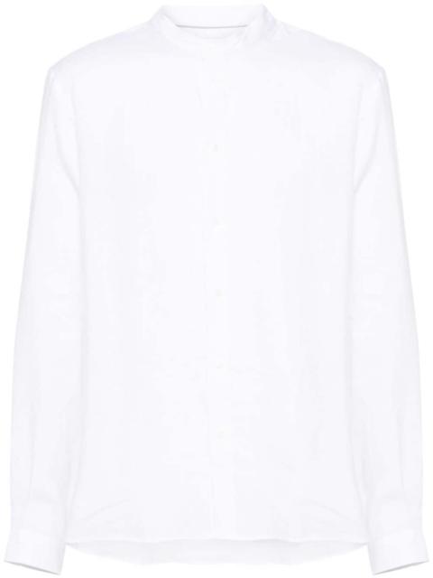 Brunello Cucinelli band-collar hemp shirt