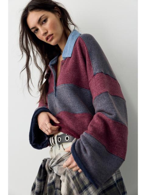 FREE PEOPLE We The Free Bubble Gum Rugby Sweatshirt