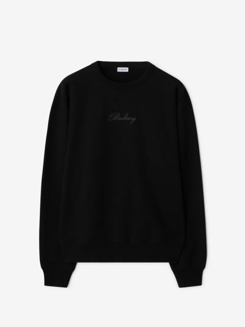 Burberry Check Cursive Logo Cotton Sweatshirt