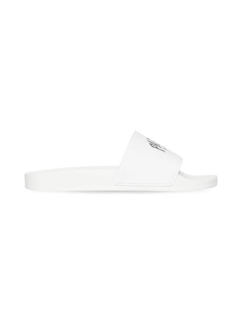 BALENCIAGA Women's Cities Paris Pool Slide Sandal in White