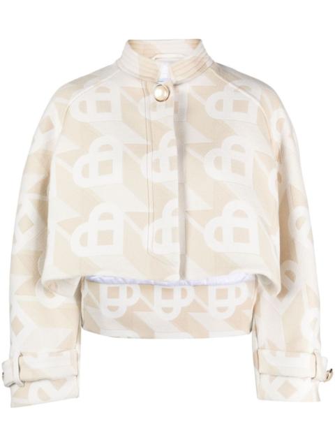 CASABLANCA CASABLANCA WOMEN Short Suit Cropped Jacket Heart Monogramme Off-White