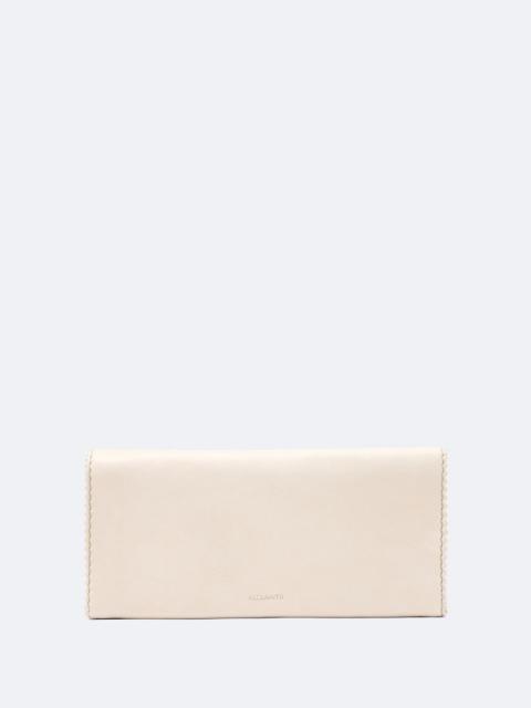 ALLSAINTS SILOH PINKED-EDGE LEATHER CONTINENTAL WALLET
