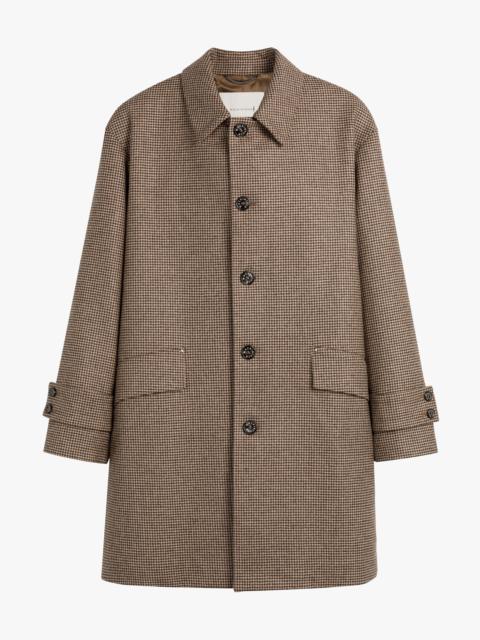 Mackintosh HUMBIE BROWN HOUNDSTOOTH WOOL OVERCOAT