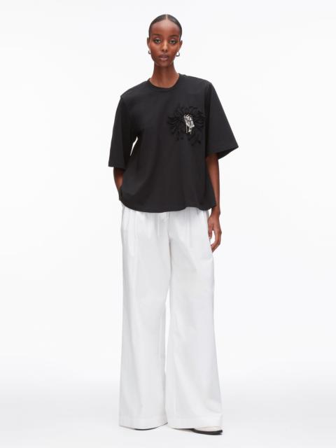 3.1 Phillip Lim Trapeze T-Shirt with Floral Appliqué
