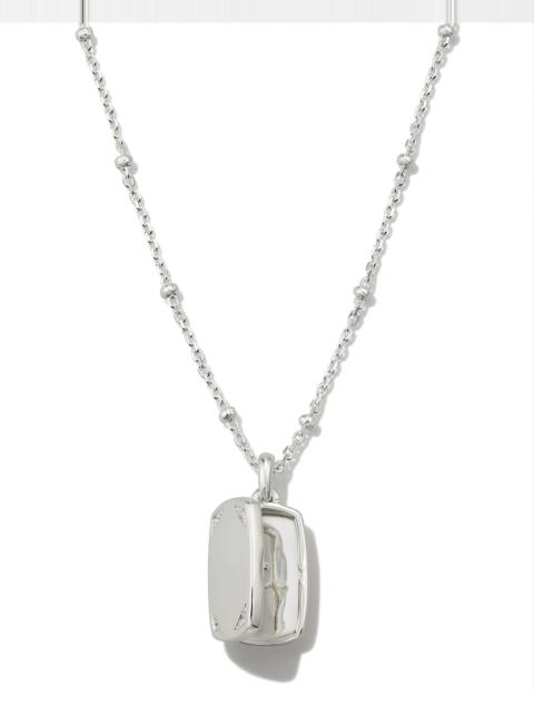 KENDRA SCOTT Tinsley Sterling Silver Tiny Locket Necklace in White Topaz
