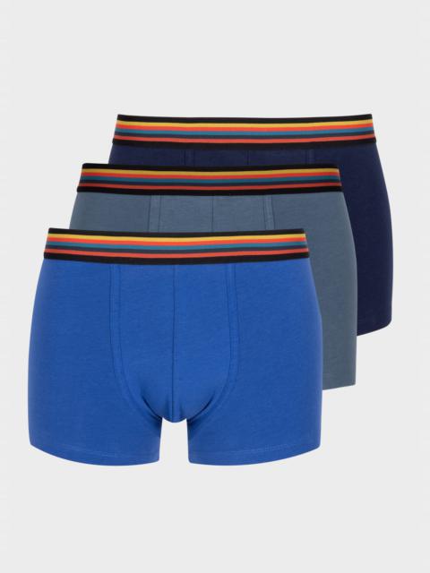 Paul Smith Blue Mixed Low-Rise 'Artist Stripe' Boxer Briefs Three Pack