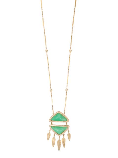 JACQUIE AICHE Chrysoprase Feather Necklace