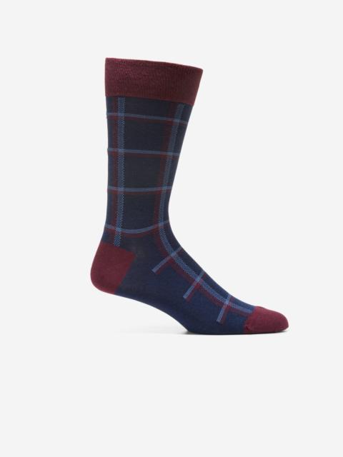 COLE HAAN Men's Plaid Dress Crew Socks