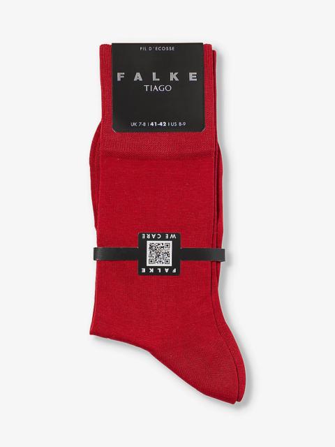 Tiago fine-pattern ankle-rise stretch-organic-cotton-blend socks