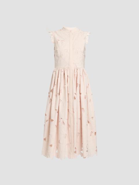 Erdem FLORAL CUTWORK SLEEVELESS MIDI DRESS