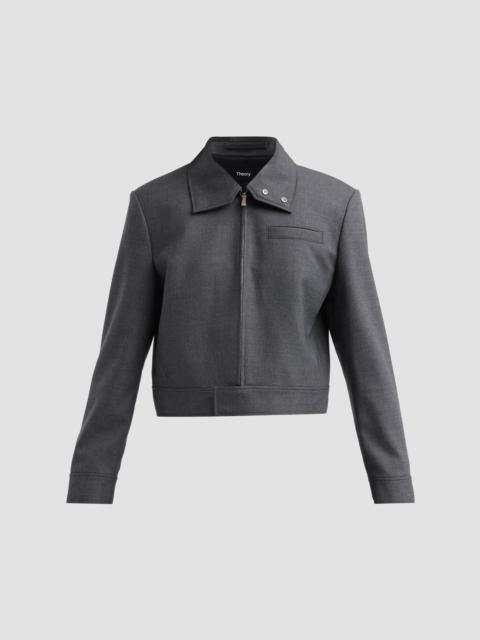 Theory Women's Harrington Crop Jacket - Charcoal Melange