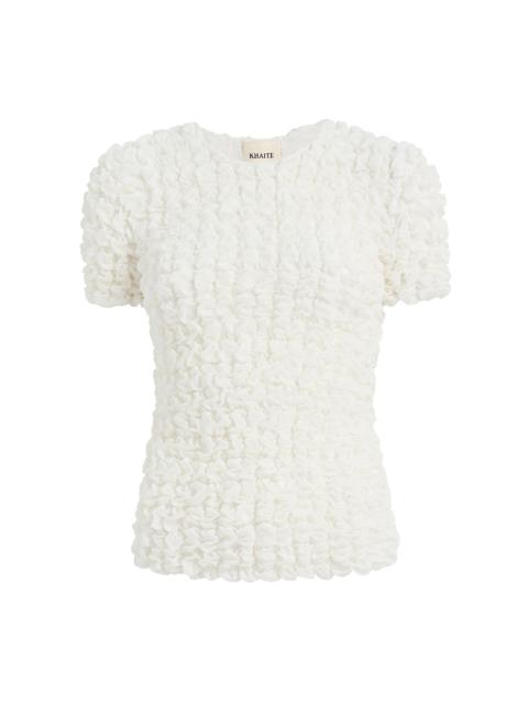 KHAITE Polly Silk Chiffon Top white