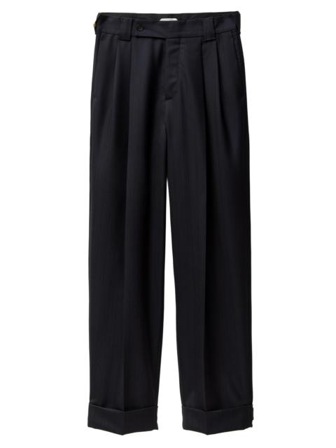 VERSACE Men's Pinstriped Virgin Wool Pants - Dark Navy Black