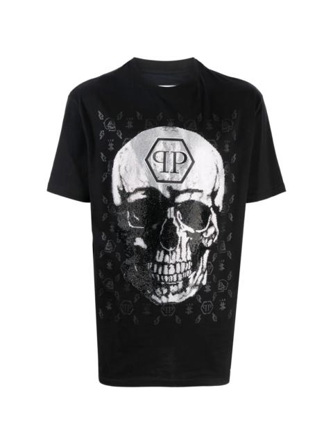 gem-embellished skull logo-graphic T-shirt