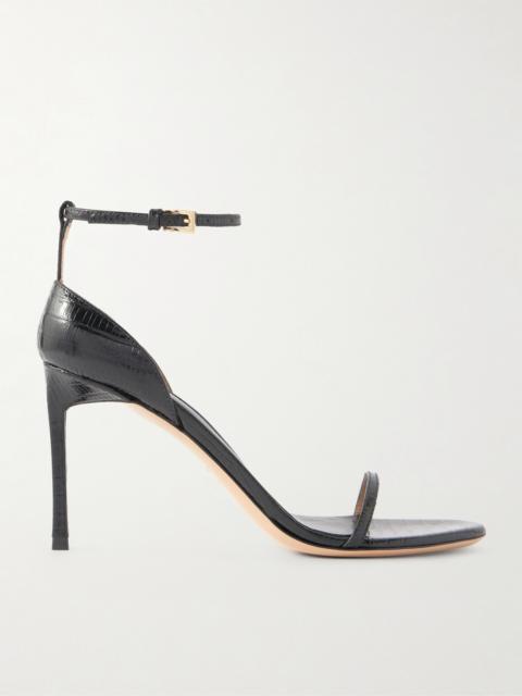 TOM FORD Vertigo 85 Croc-embossed Leather Sandals