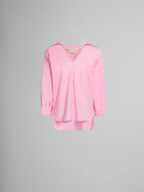 Marni SQUARE-NECK TOP IN PINK BIO POPLIN