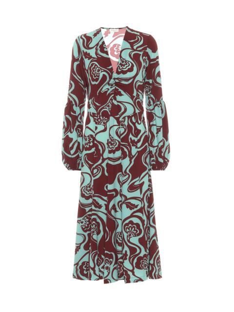 Dries Van Noten Floral 미디 드레스