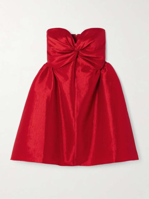 KIKA VARGAS Fiona strapless twisted taffeta mini dress Red