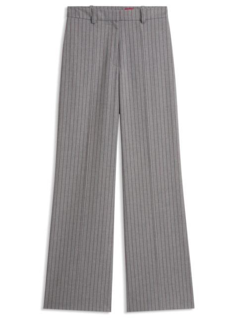 HUGO PINSTRIPE REGULAR-FIT PANTS WITH D-RING DETAIL
