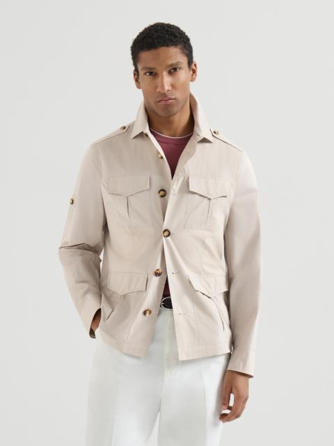 Brunello Cucinelli Lightweight water-resistant techno cotton unlined safari jacket